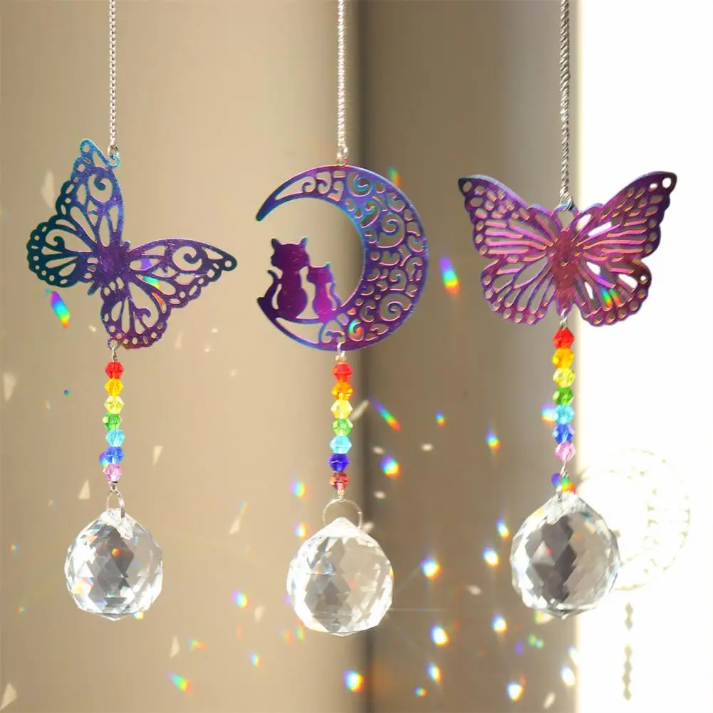 Sparkling Suncatcher Window Ornament Shinny Hanging Sun Catcher for Window Home Garden Rainbow Reflections Hanging Ornament