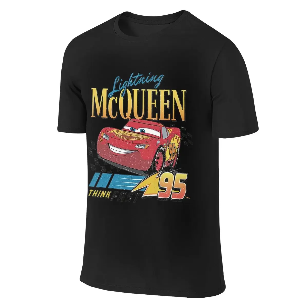 Lightning McQuaan Cars 95 Front Back Two Sides T Shirts Men Pure Cotton Funny T-Shirt Crewneck Tee Shirt Short Sleeve Clothes