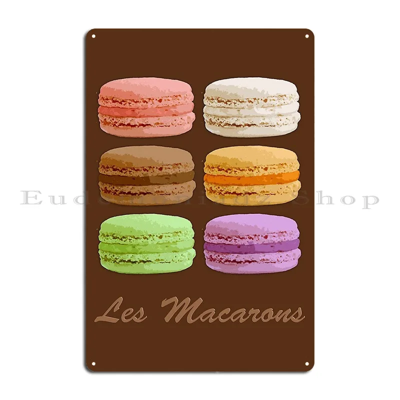 French Macarons Multi Colored Pastels Metal Plaque Poster Mural Club Rusty Club Create Tin Sign Poster