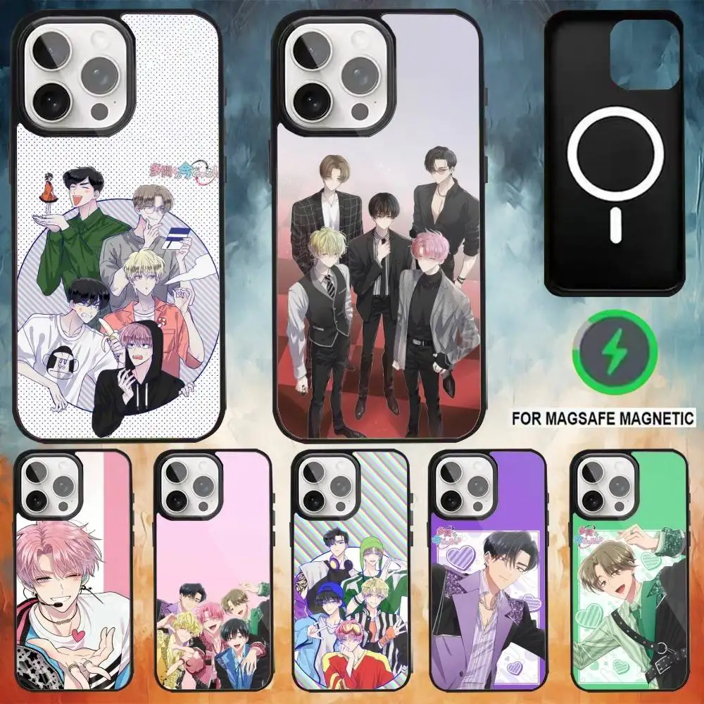

Anime T-Tamons B-B-Side Phone Case For iPhone 17 16 15 14 13 12 Pro Max Plus for Magsafe Mirror Wireless Magnetic Cover