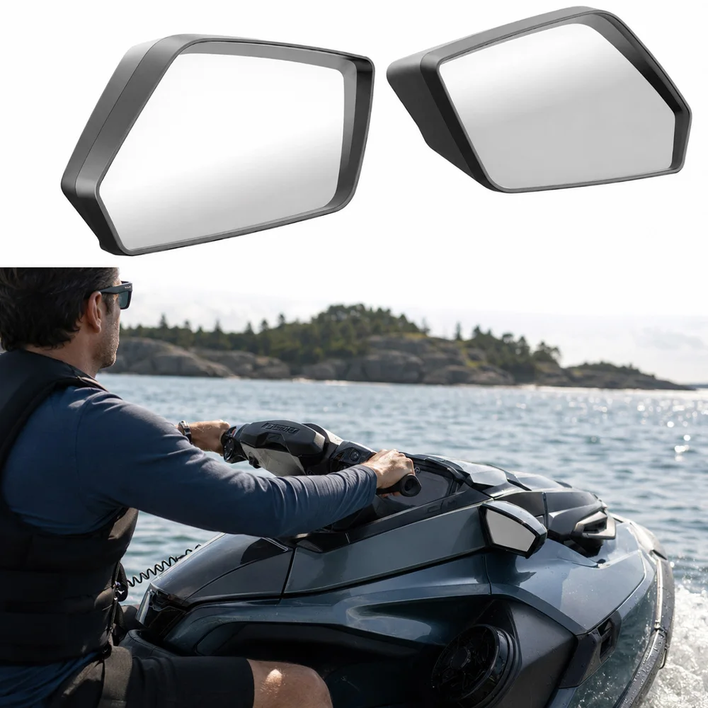 2pcs Motorboat Convex rearview mirror ABS Plastic Material For Sea-Doo Spark 2-Up 900 2022 Left and Right Durable accessories