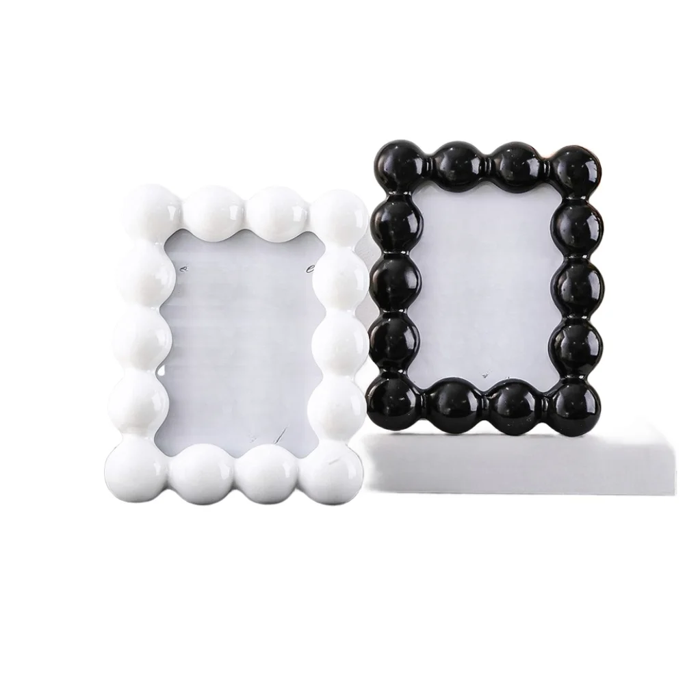 1 Piece Large Pearl Resin Photo Frame 8 Inch Modern Design For Living Room Bedroom Home Decor Picture Frame
