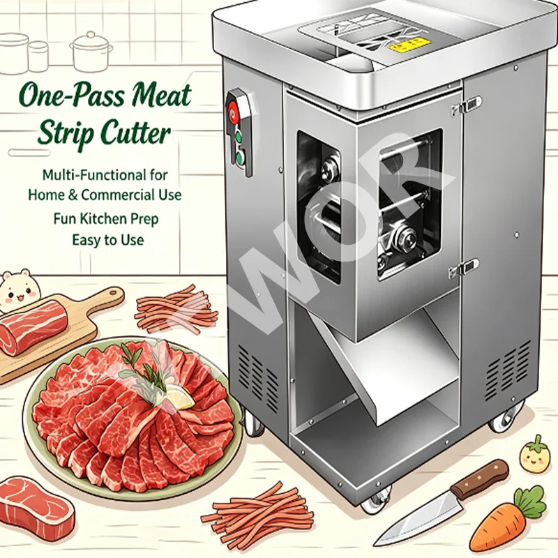 Compact Meat Preparation Machine for Home & Commercial Use - Slices & Shreds in Seconds