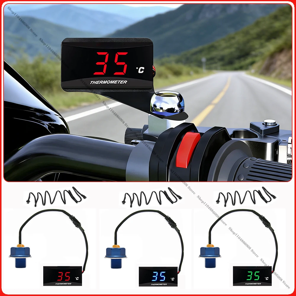 

Oil temperature gauge Mini LCD Digital Screen Sensor Universal Motorcycle temperature measuring instrument