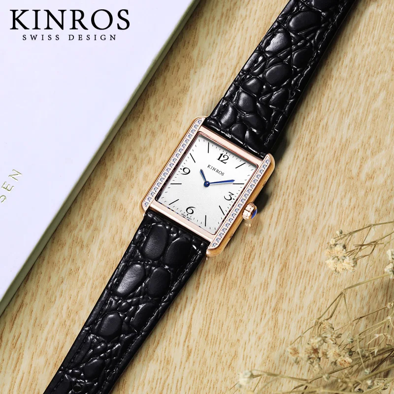 KINROS French brand Swiss movement women\'s watch women\'s retro quartz small square watch