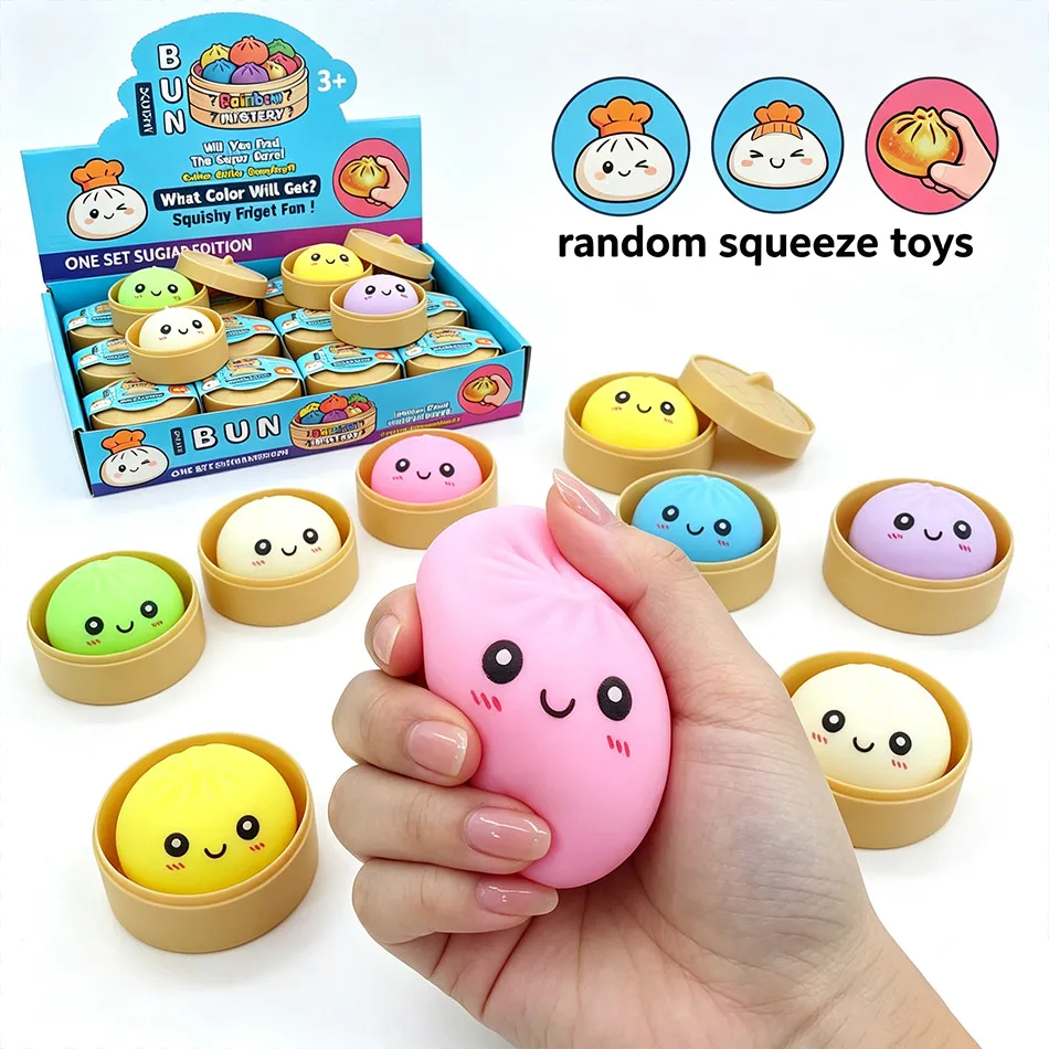 

2026 Hot Sale Blind Box Colorful Simulated Dumpling Squishy with Box Dumplings Sensory Squeeze Toy for Stress Relief