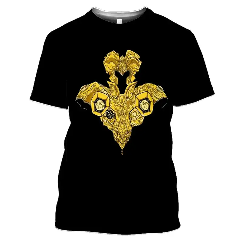 Sommer Saint Seiya Anime 3D-Druck T-Shirts für Männer und Frauen Lässige Mode Übergroße Kurzarm-T-Shirts Herren-Oberteile Männerkleidung – Detail 6