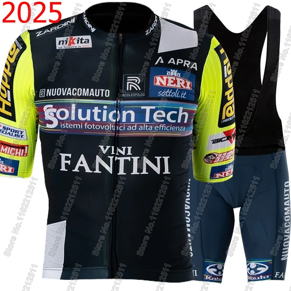 Team Solution Tech - Vini Fantini 2025 Cycling Jersey Set Mens ItalyClothing Road Bike Suit Bicycle Shirt Bib Shorts MTB Ropa