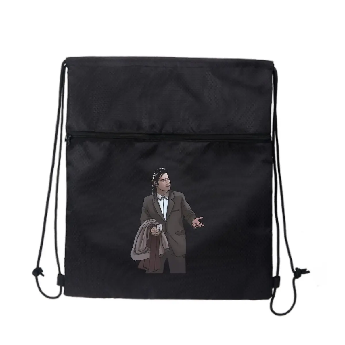 

Suited Man Gesturing Графический спортивный рюкзак для фитнеса на молнии для мужчин и женщин спортивная сумка на открытом воздухе