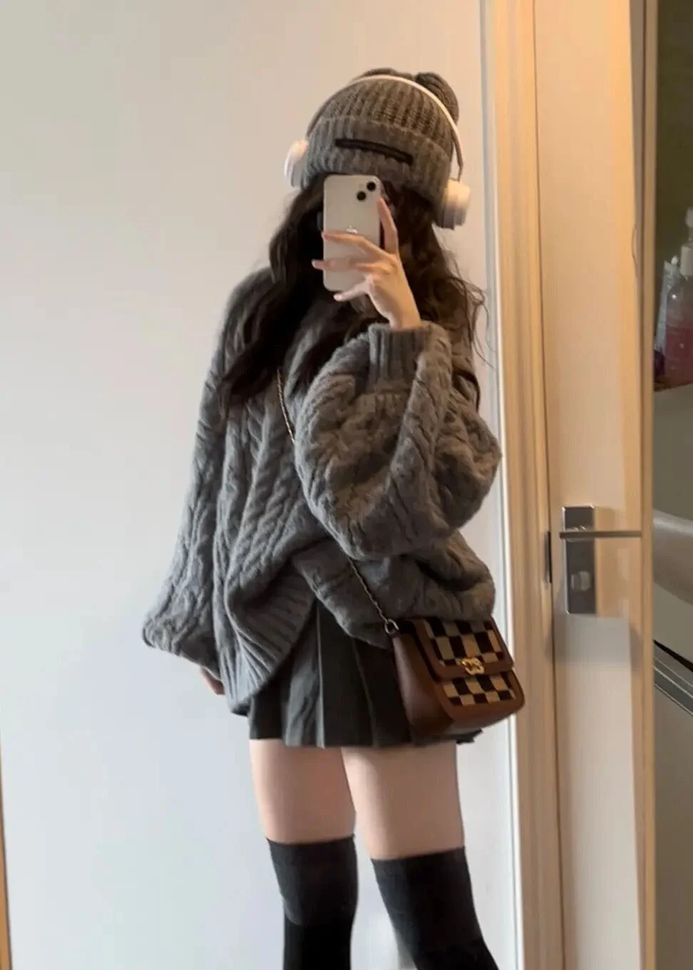 Ladies Thiened V-Ne Sweater Soft Cozy Loose Knitted Top for Autumn And Winter Sli Commute Pure Color Straight Cut