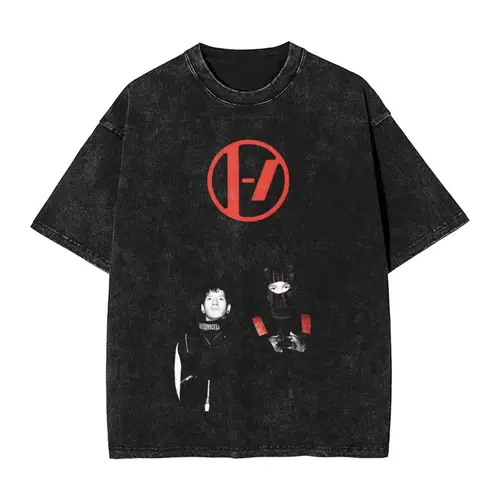 Twenty-One Pilot-Camiseta de motocicleta con estampado lavado para hombre y mujer, Camiseta de algodón Harajuku, camiseta de manga corta de verano para hombre