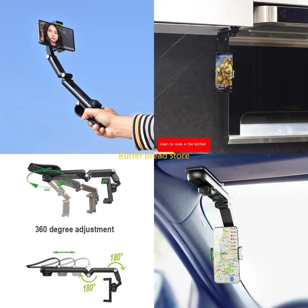 

W89C Многофункциональный автомобильный держатель для телефона, крепление для солнцезащитного козырька сзади для сиденья, видео,