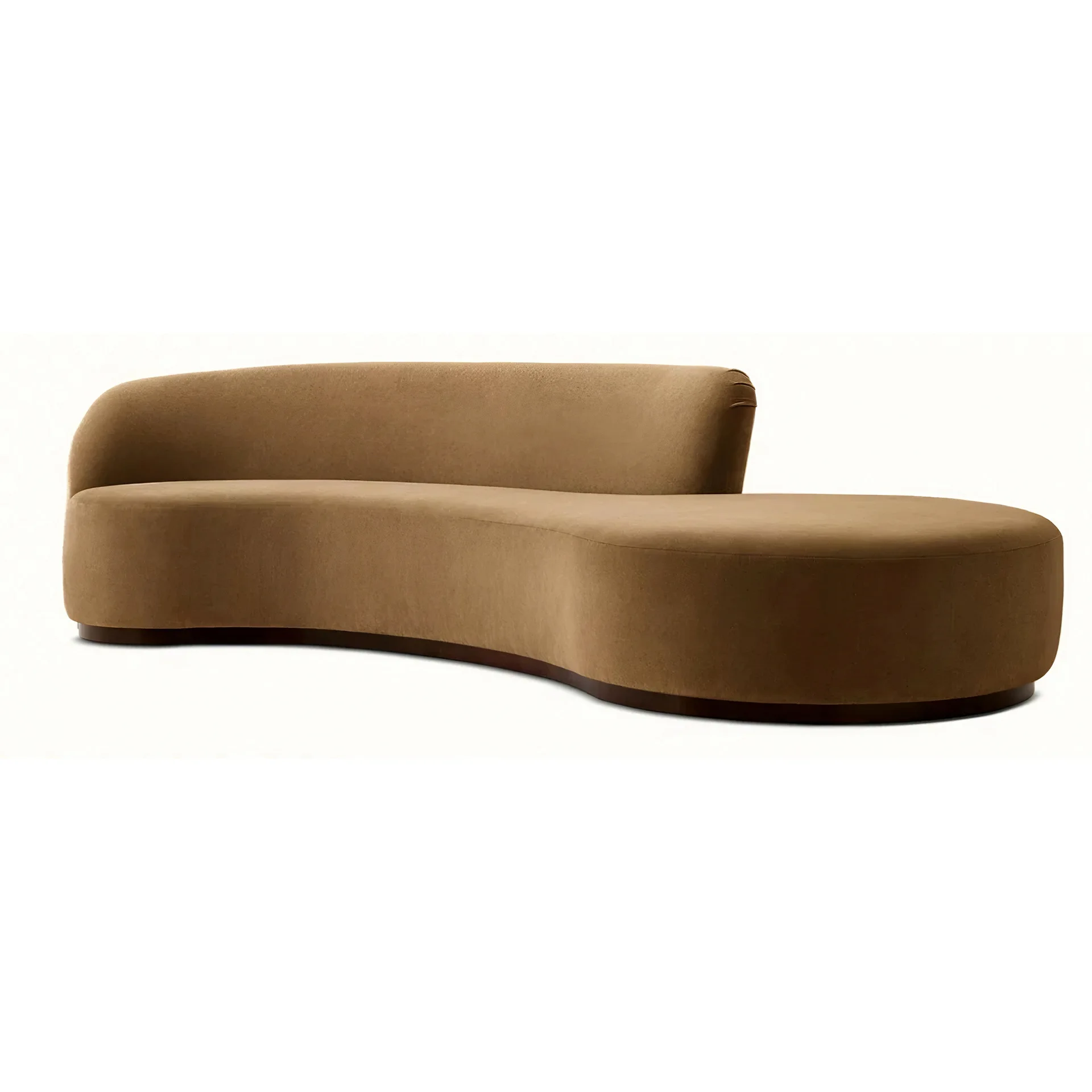 #Minimalist Three Seat Curved Sofa with Flannel/Flocking Cover Nordic Light Luxury Design for Small Apartment Living Room