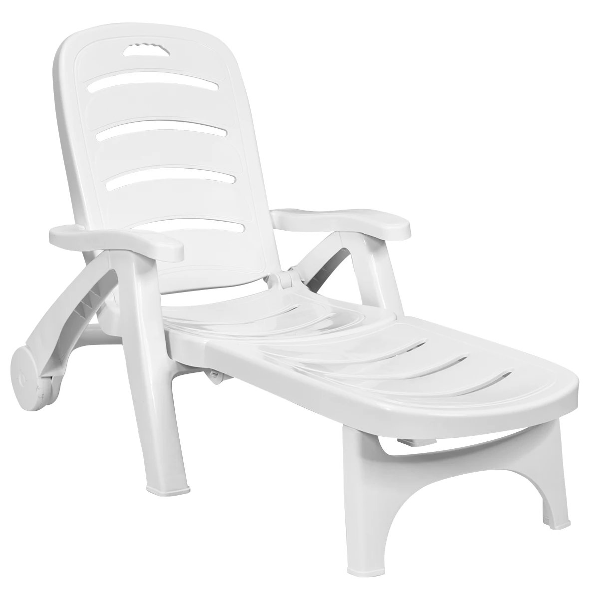 Patiojoy Adjustable Chaise Lounge Chair 5-Position Folding Recliner