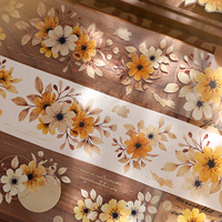 XiaoBai New Vintage Daisy Washi Tape - PET Floral Stickers ribbon for Journal Collage