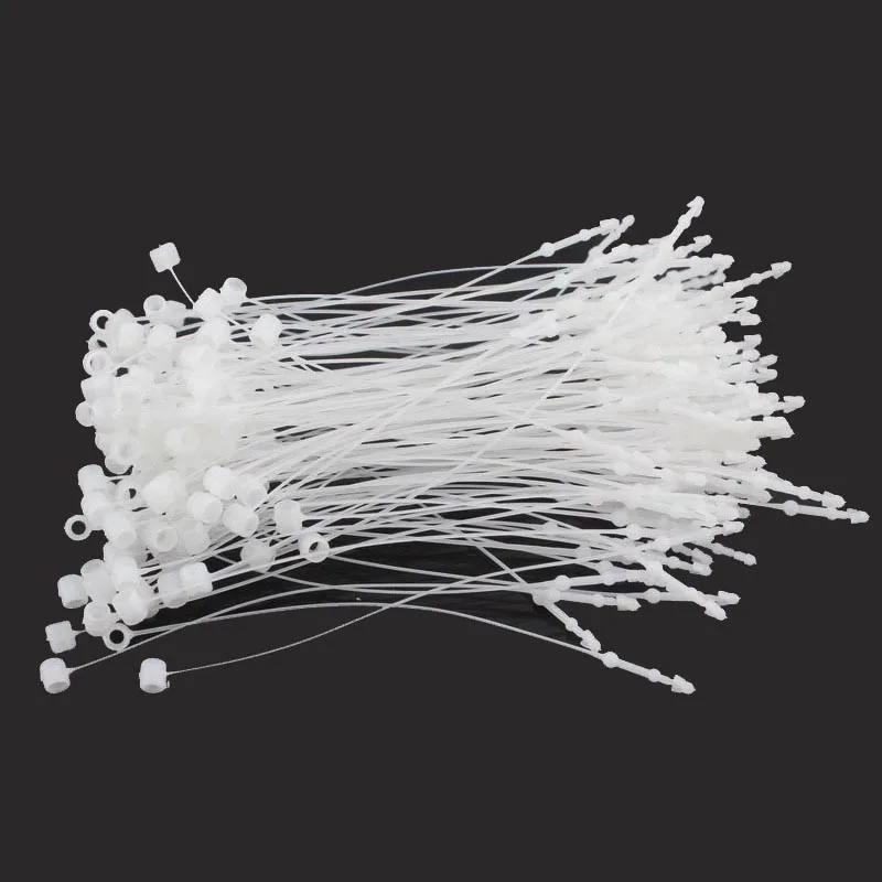 1000pcs Glue Needle Buckle Garment Label Seal Strings White Clear Plastic Snap Lock Pins Security Loop Tag Fasteners