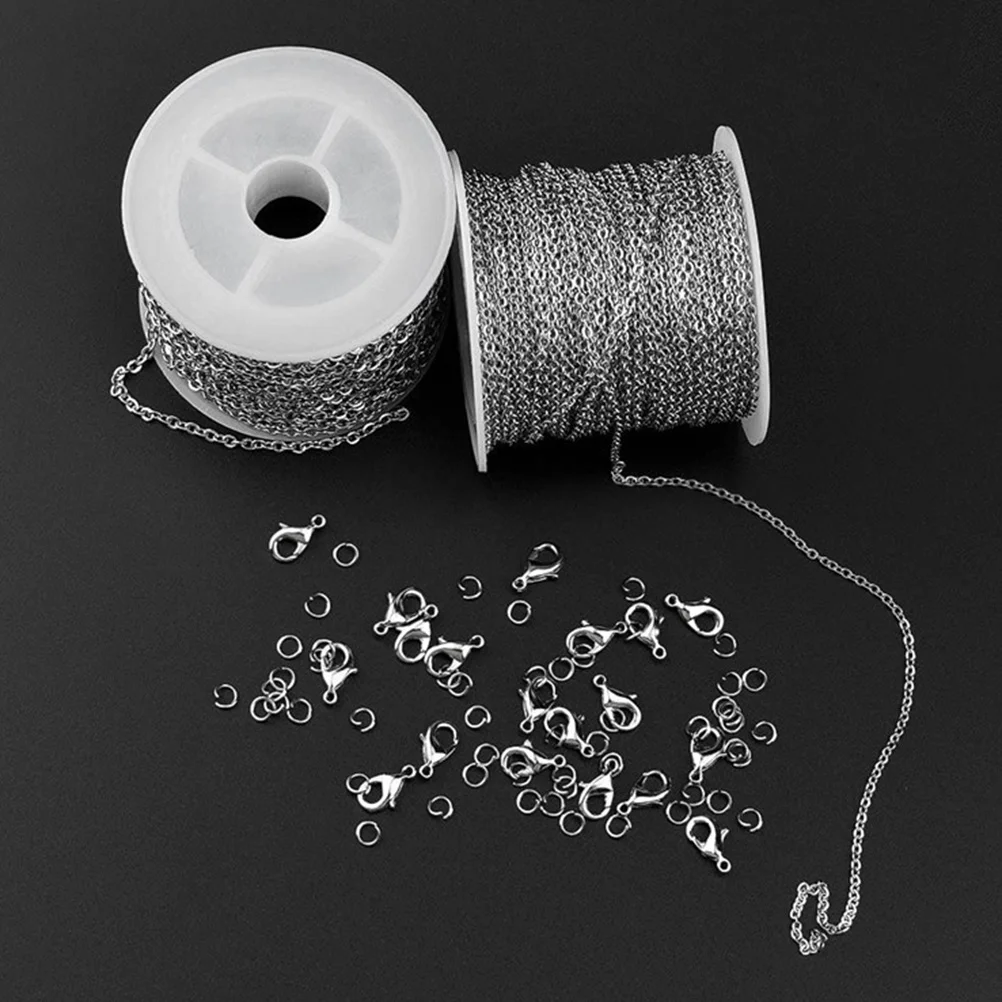 

1Set Jewelry Chain Lobster Clasp Jump Ring Metal Link for DIY Jewelry Making Bracelet Necklace Material Chains for Needlework