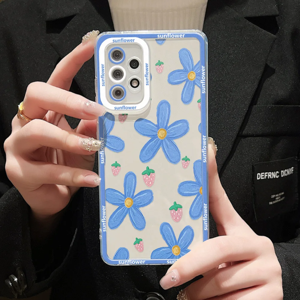 Phone Case For Samsung S24 Ultra Galaxy A54 5G A53 A52 A35 A34 A33 S23 Plus S22 S21 S20 FE A32 A14 A13 A05s Silicon Funda Covers