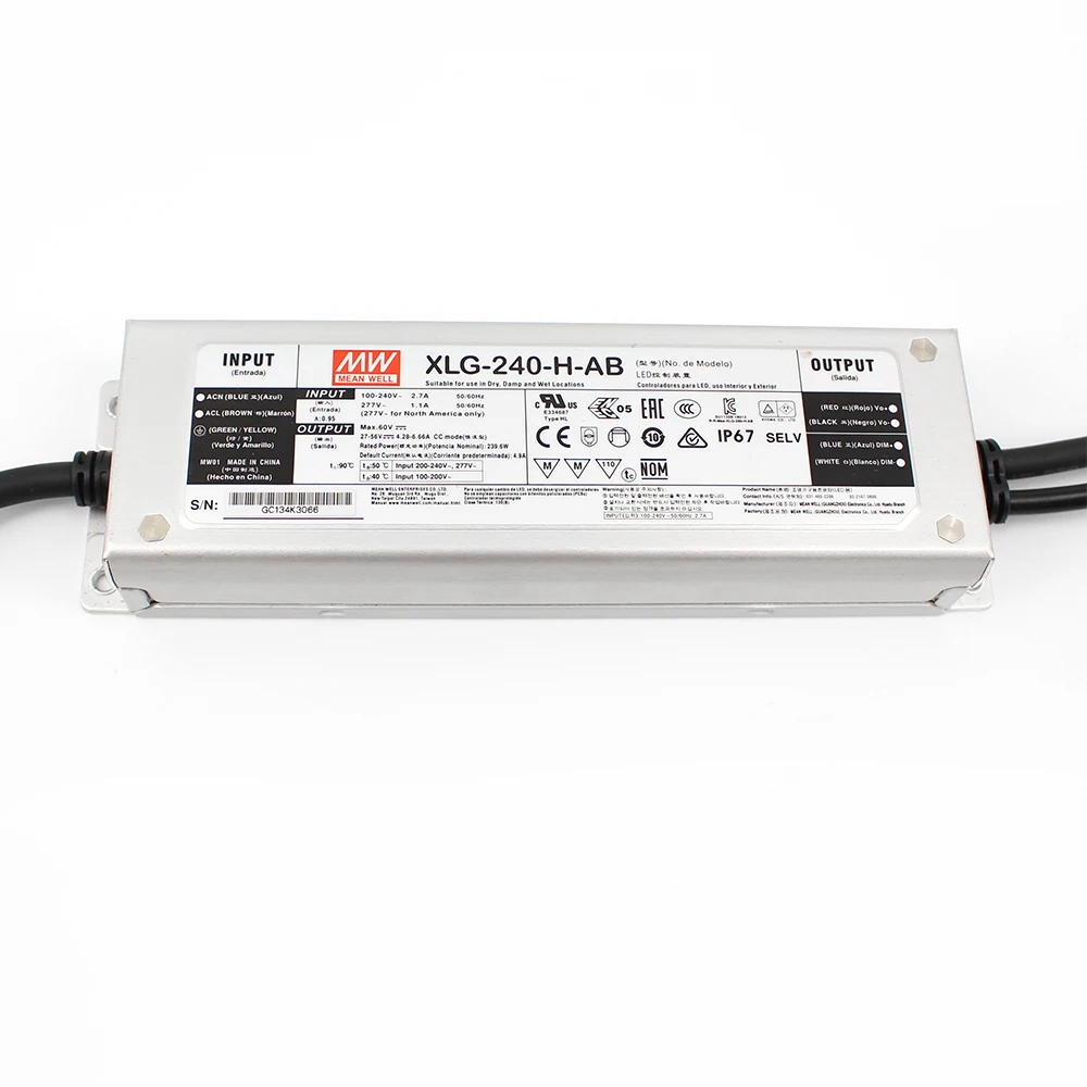 Meanwell driver XLG-150H,XLG-240H fonte de alimentação 120w/240w 110v/220v 85-265v