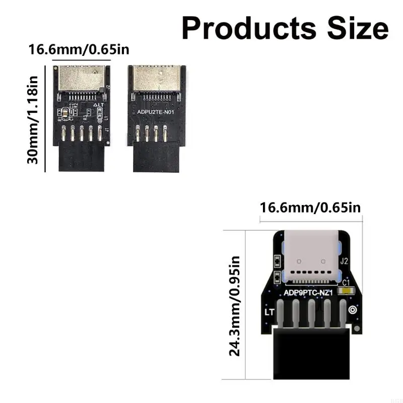 H37B Материнская плата USB 2.0 9PIN в тип C Передний разъемы конвертеров Mainboard 9pin USB