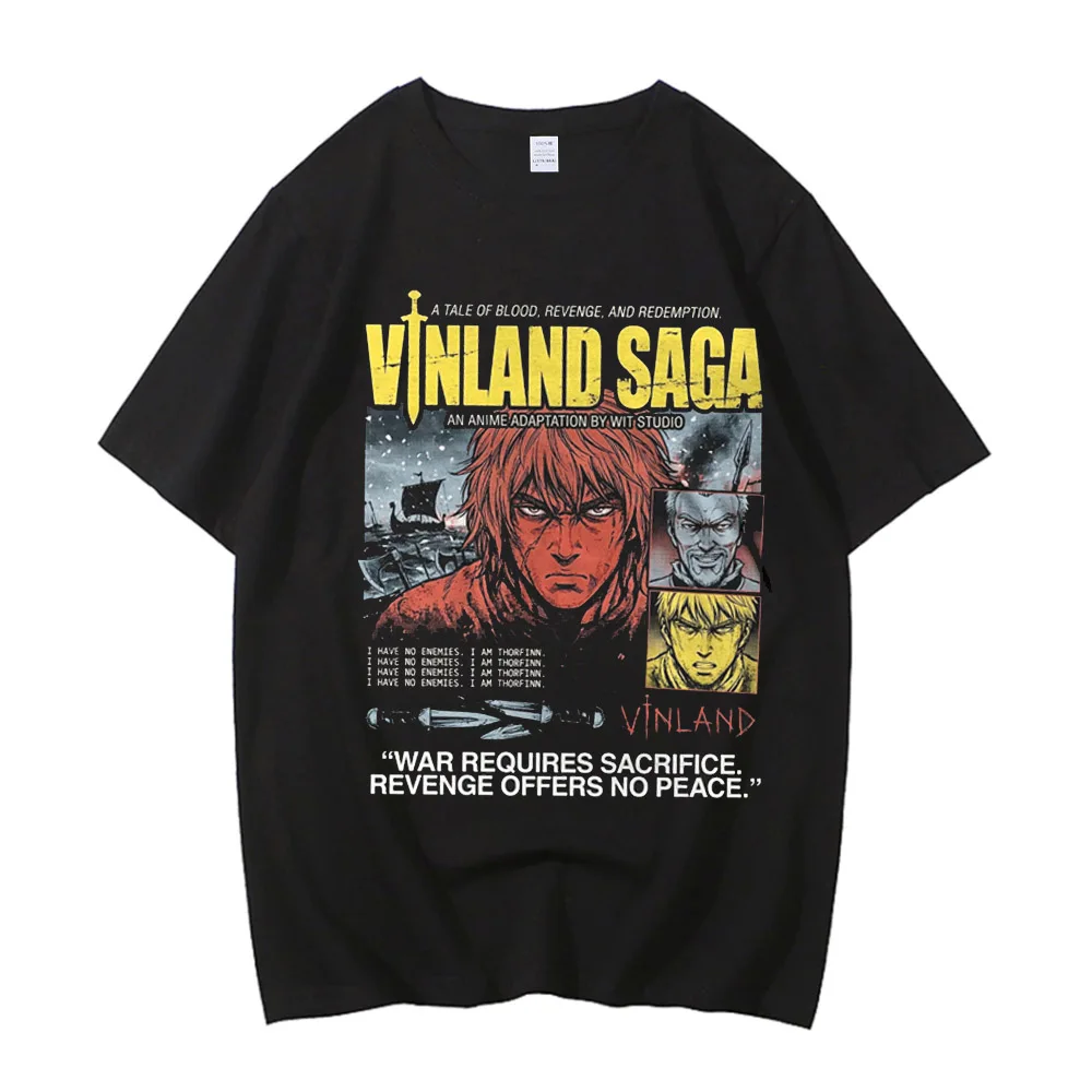 VINLAND SAGA Manga Graphic T-shirt Thorfinn T Shirt Men Women Clothing High Quality Summer 100% Cotton Short Sleeve Tees