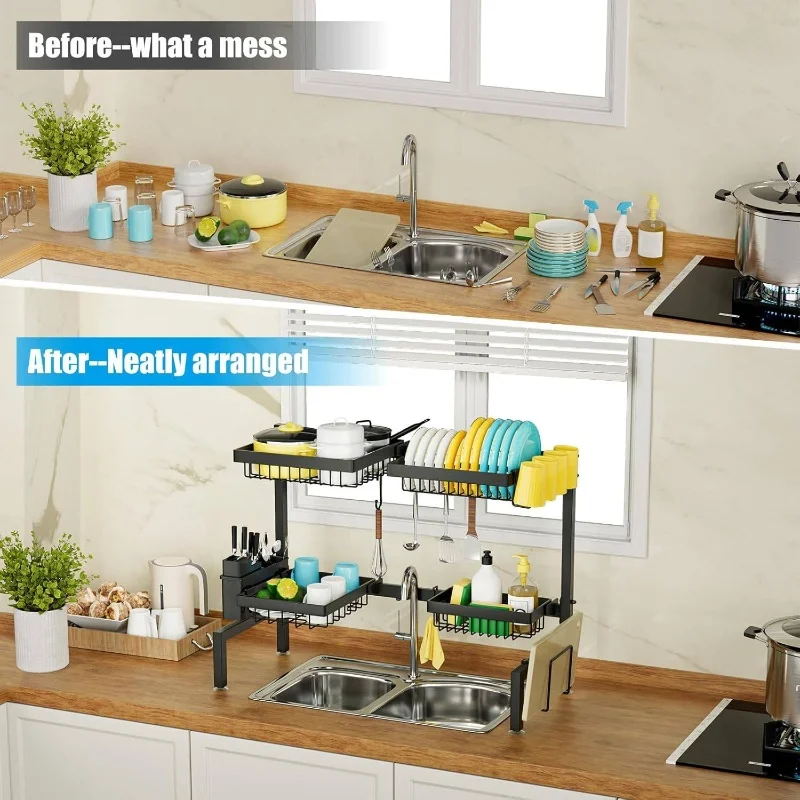 Over-The-Sink 2-Tier 4-Basket Dish Drying Rack: A Space-Saving Marvel thumbnail