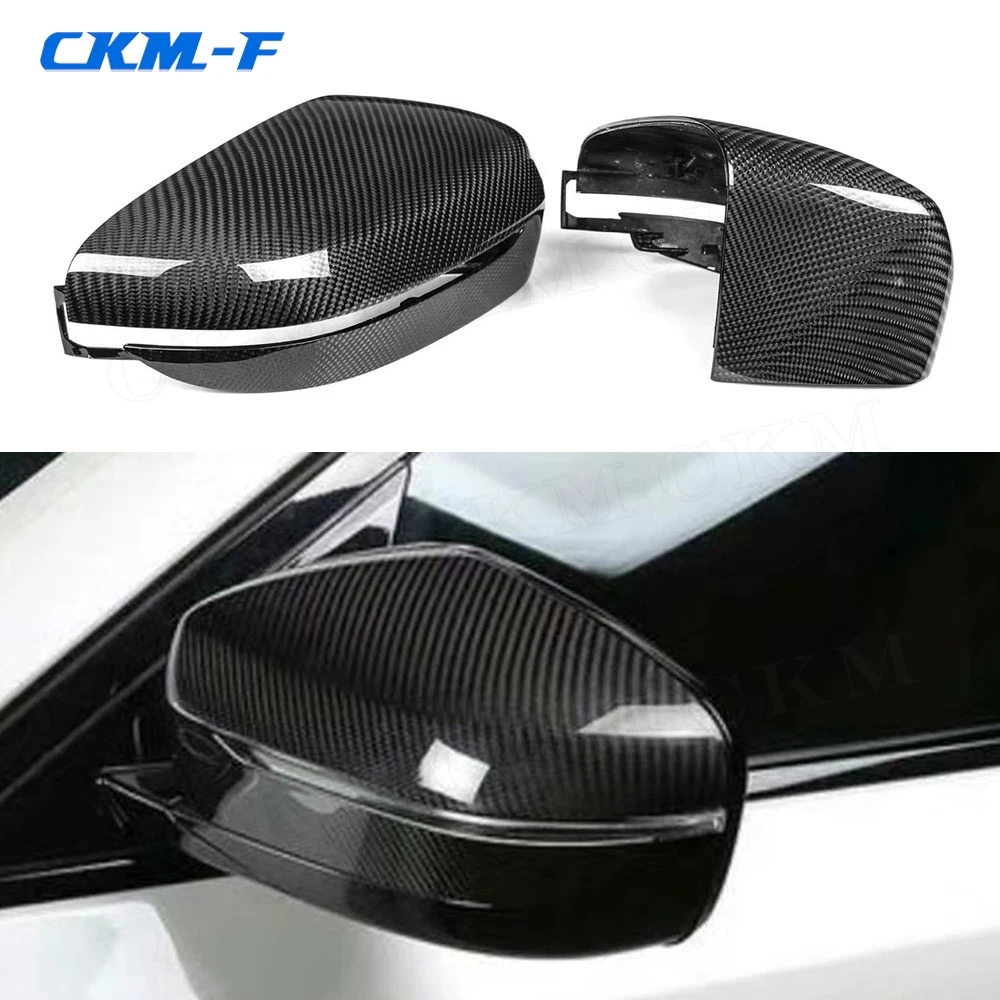 Carbon Fiber Rearview Mirror Cover Caps for BMW 5 Series G30 G38 6 Seies GT G32 7 Series G11 G12 2017-2018 Replacement Style