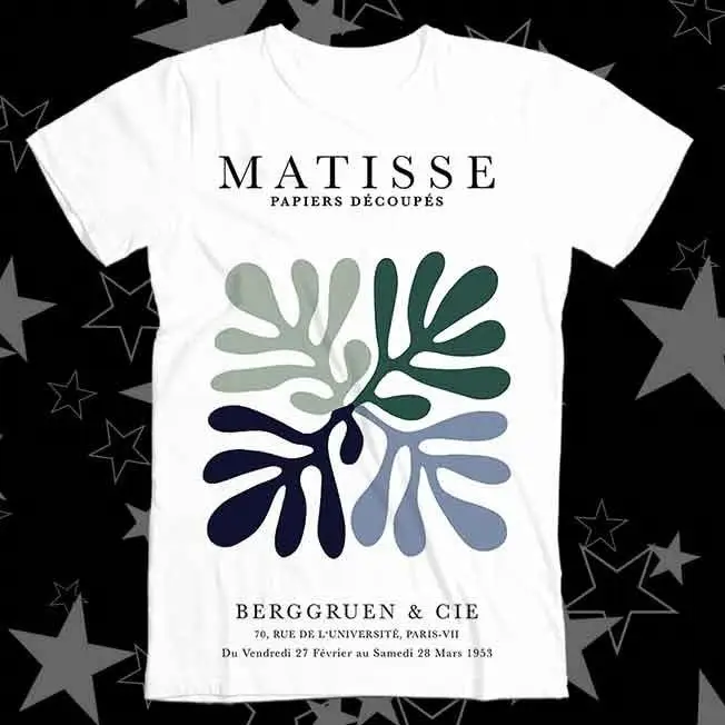 Henri Matisse Flower Paper Decoupes Art Dark Colors Best Seller Top T Shirt 233