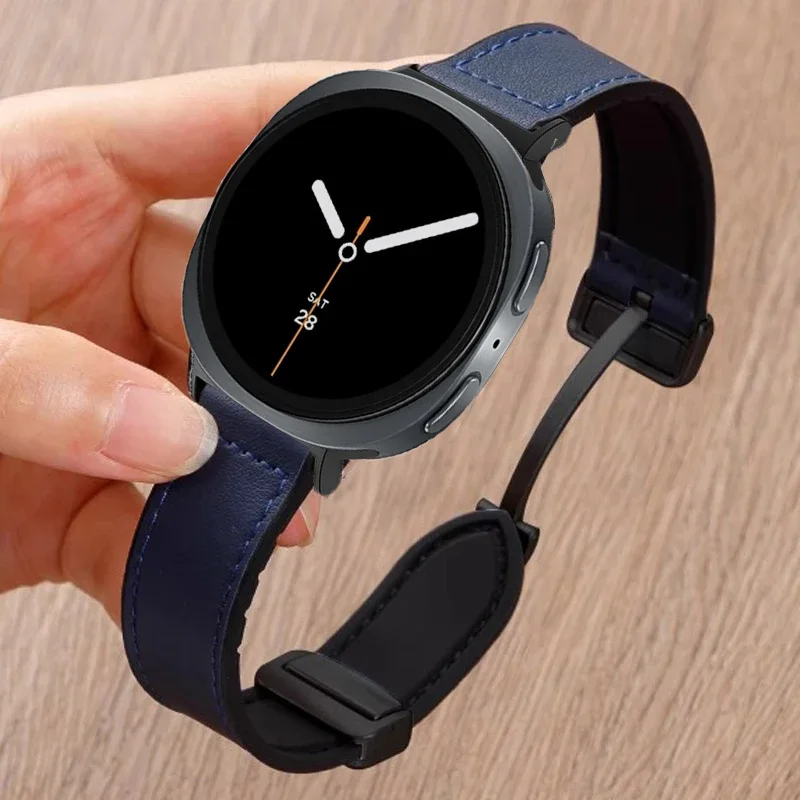 

Кожаный силиконовый браслет для Samsung Galaxy Watch 8 44 мм 40 мм Магнитный ремешок для Galaxy 8 Classic 46 мм без зазоров Ремешок для часов