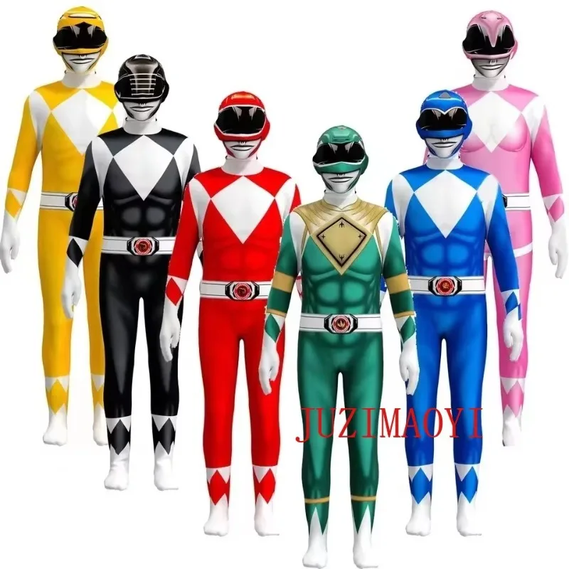 Adult Samurai Sentai Shinkenger Rangers Costume Adult  Superhero Cosplay Halloween Birthday Party Jumpsuit Zentai Suit