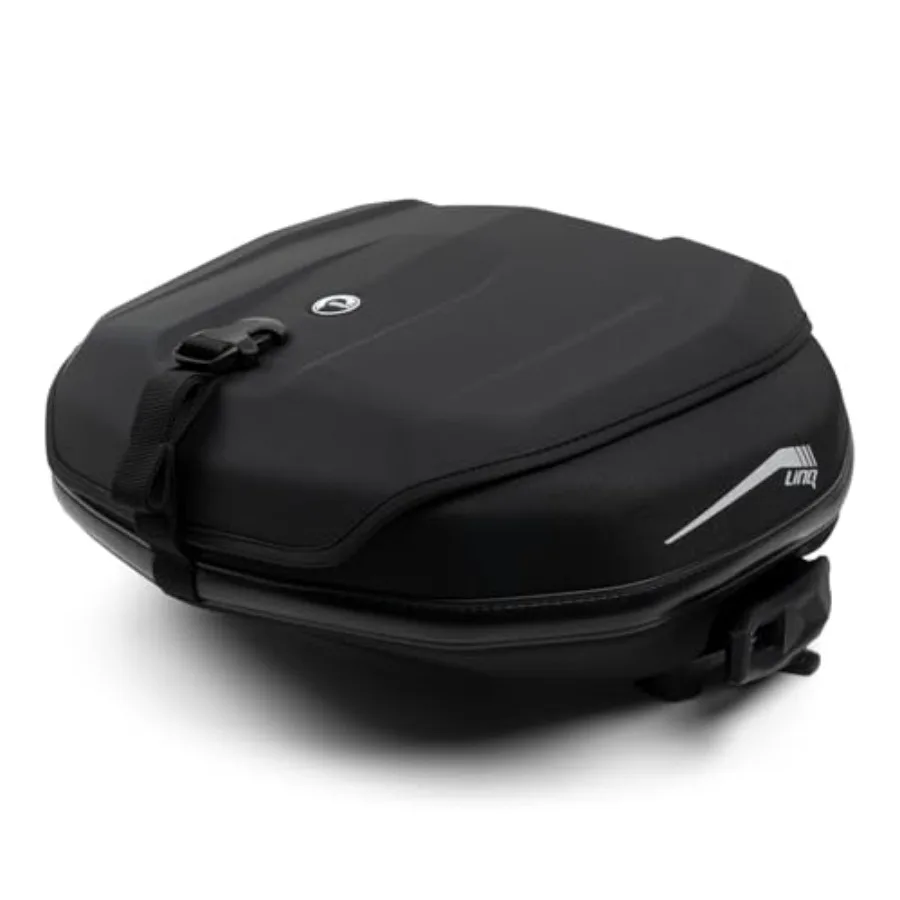 Snowmobile and motorcycle saddle bag, OEM SR 5.5 Gal 21L LinQ, durable polymer, black, quick-release mounting