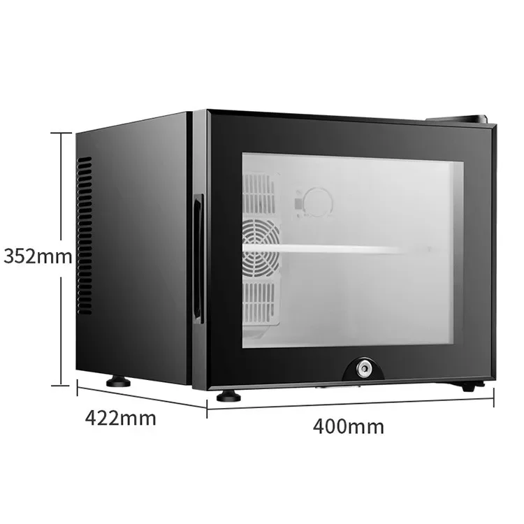 Energy Saving Wholesale Portable 20L Black Glass and Foam Door Small Mini Refrigerator for Sale Hotels and Homes