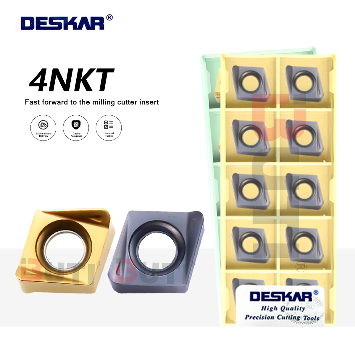 4NKT Double Sided Milling Blade 4NKT060308R-ML LF6018 LF6028S DESKAR 100% Original Fast Feed Milling Inserts For 4NTE90 Tool Rod