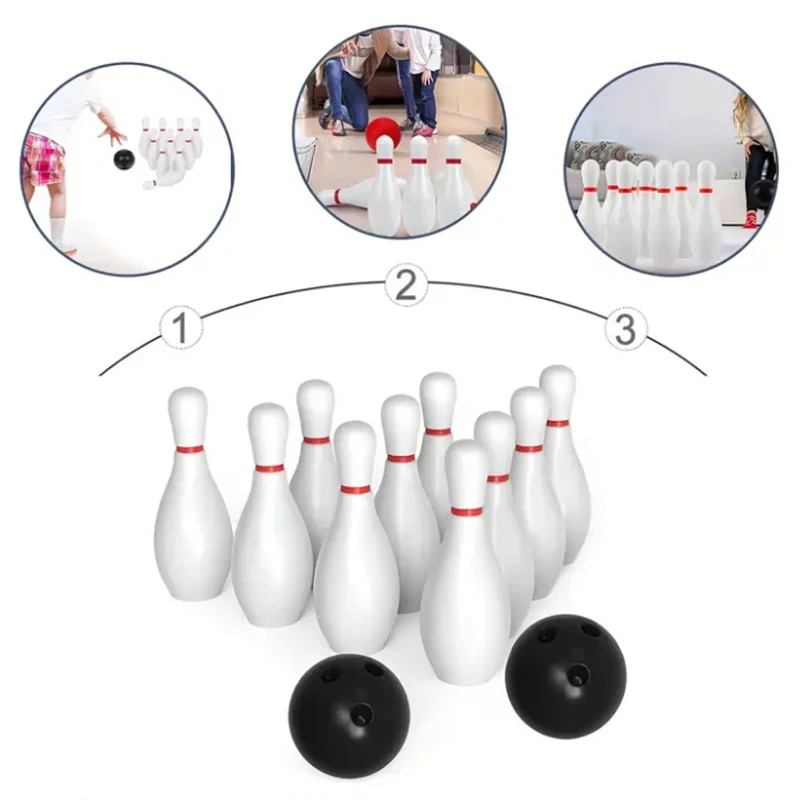 1/2 مجموعة لعبة البولينج 16 سنتيمتر الأبيض البولينج دبوس 7 سنتيمتر الكرة السوداء التوازن ممارسة الرياضة الدعائم الأسرة حفلة التفاعلية مضحك ألعاب ZYF #3