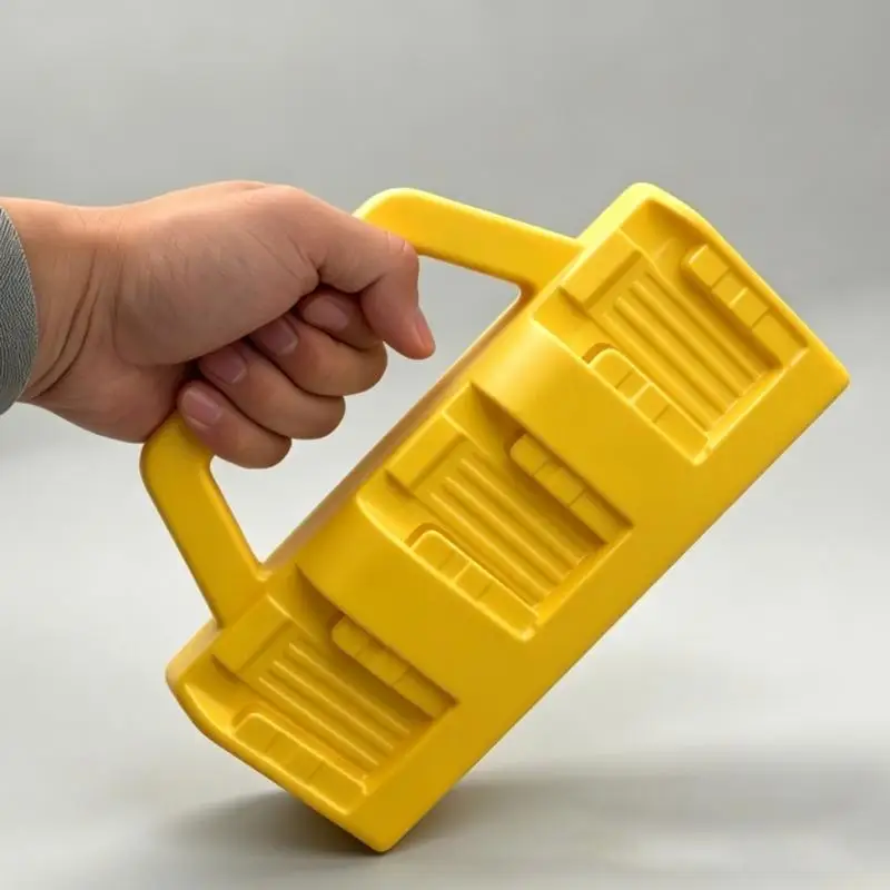 B03F Heavy Duty ABS Battery Organiser Case Holds 6 Lithium Batteries Yellow Color
