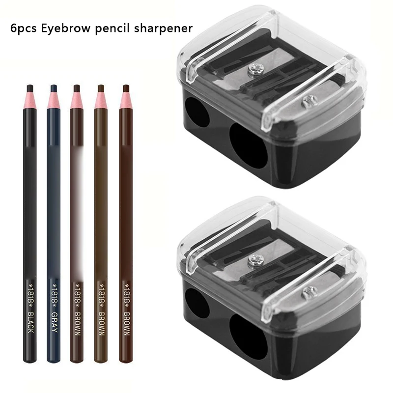 Double Holes Precision Cosmetic Pencil Sharpener para Sobrancelha, Lip Liner, Lápis Delineador, Meninas Presente, Material Escolar