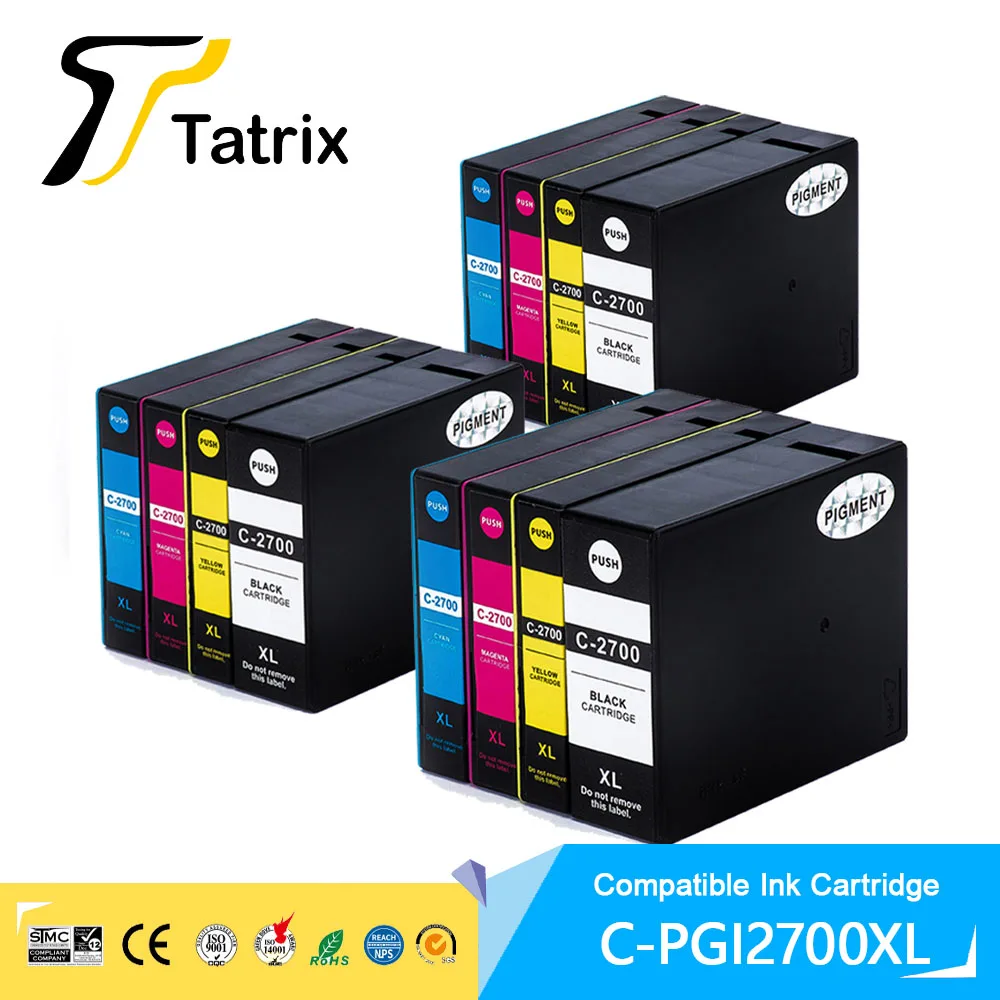 

Tatrix PGI-2700 PGI2700 2700XL Compatible ink Cartridge For Canon MAXIFY IB4070/iB4170/MB5070/MB5170/MB5370/MB5470 printer