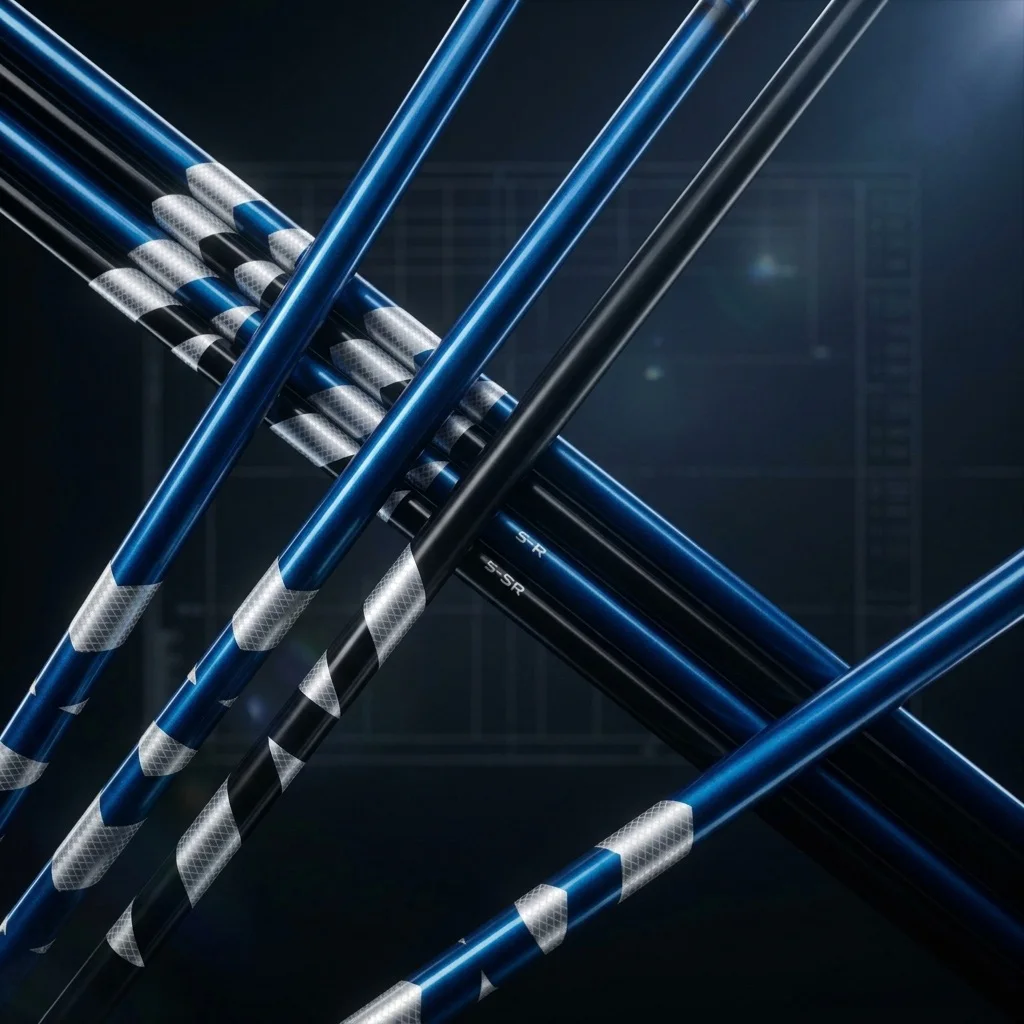 New Black and Blue Dual-Color Golf Graphite Carbon Shaft, 45inch Standard Length, 0.335inch Tip Diameter, 5/6/R/Sr/S/X Multiple Hardnesses Available, Driver Shaft Replacement for Modified Woods