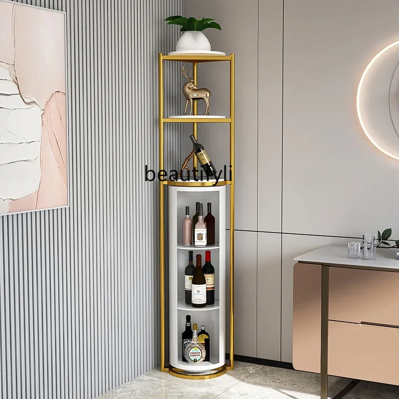

ss newSideboard Corner Cabinet Living Room Showcase Floor round Corner Cabinet Wine Cabinet Modern Storage Storage Rack