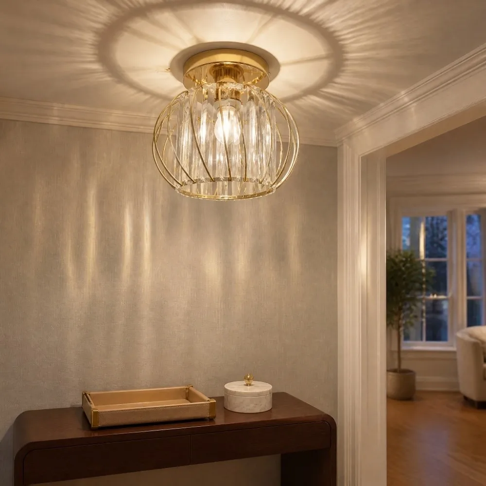 Luxury Crystal Crystal Ceiling Light Channel Track Luxur Track Lighting Fixture Modern Minimalist Ceiling Light Entrance