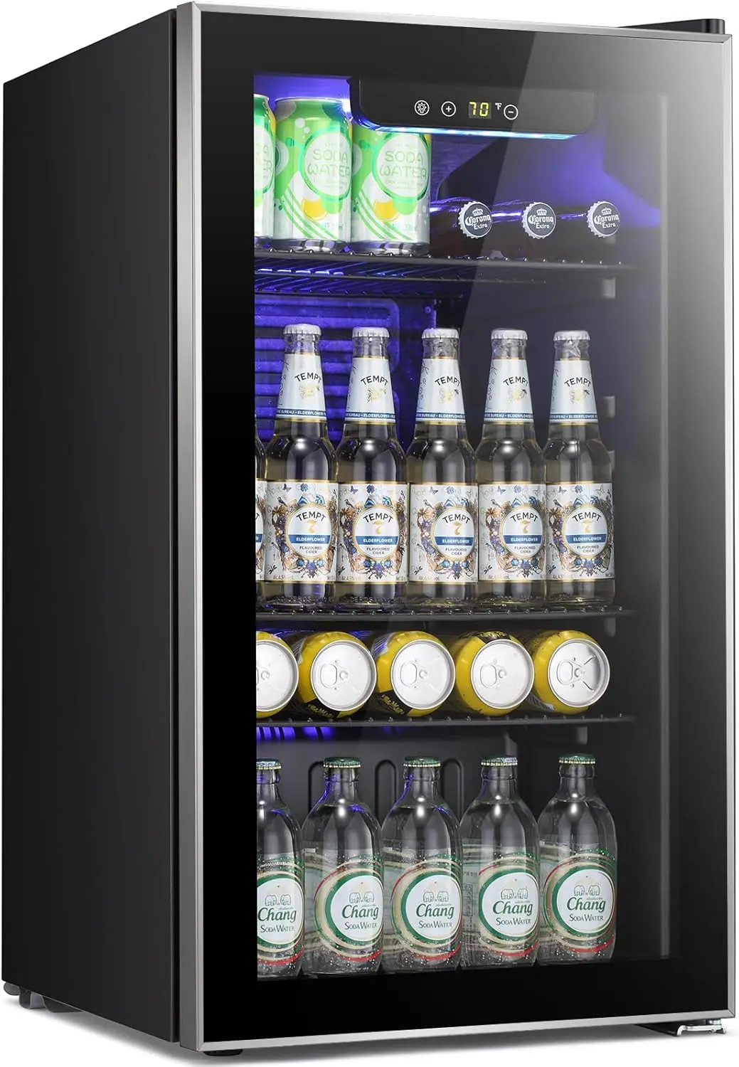 Antarctic Star Beverage Refrigerator -125 Can Mini Fridge for Soda Beer or Wine,Small Drink Dispenser, For Office or Bar with Ad