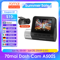 70mai A500S Dash Cam Pro Plus+ 1944P 140FOV 70mai Car DVR Support Rear Cam WIFI Built-in GPS ADAS 24h Parking Surveillance