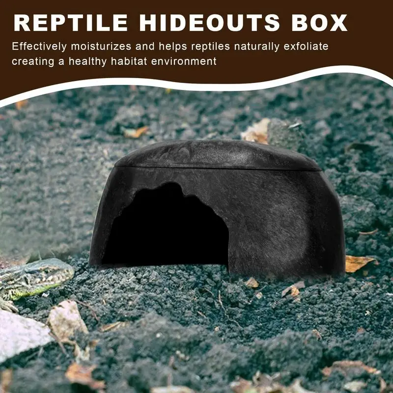 

Reptile Hide Reptile Shelter Small Lizard Hideaway Humidify Habitat Decor with 3 Sinks for Gecko Bearded Dragon Snake Turtle
