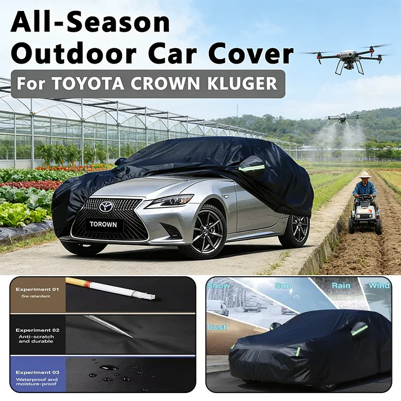 

Наружный автомобильный чехол для TOYOTA CROWN KLUGER — полная защита на открытом воздухе, водонепроницаемый, пылезащитный, термостойкий