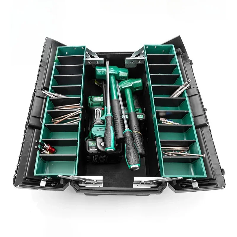 Folding Tool Case Scalable Portable Toolbox Double Layer Handheld Tools Storage Box Multifunctional Tough Build Large Toolboxes