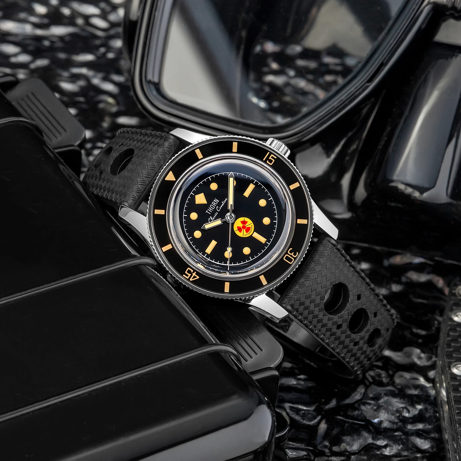 Thorn T009 Watch 50-Fathoms 38mm Titanium Case PT5000 Movement Sapphire Luminous 200M Diver Mechanical Wristwatch