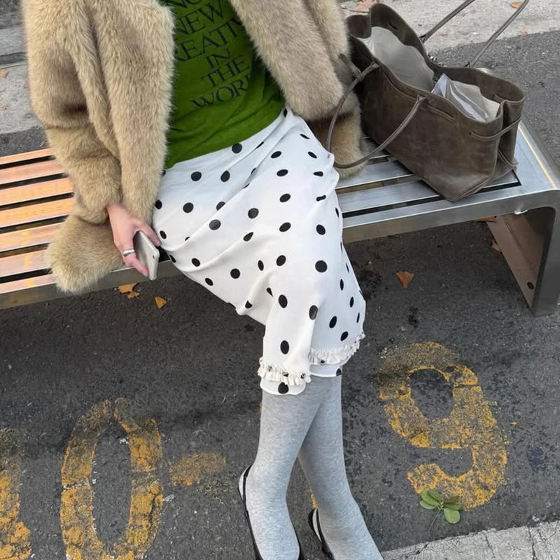 

Женская атласная юбка Tornova с прозрачными вставками в горошек, новинка лета 2026, модная приталенная юбка А-силуэта с высокой талией, длинная юбка для женщин