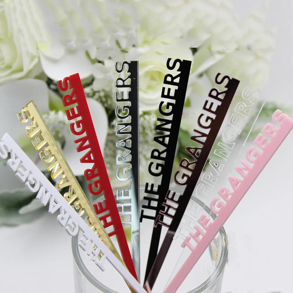 30/50/100Pcs Personalized Acrylic Stirrers Custom Lasercut Drink Stirrers Initial Drink Stirrers Wedding Stirrers Swizzle Sticks