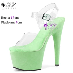 Sexy Fetish 7 pollici Peep Toe Pole Dance Shoes Dress Platform Sandals 17cm Women Stripper Models Show Nightclub scarpe esotiche