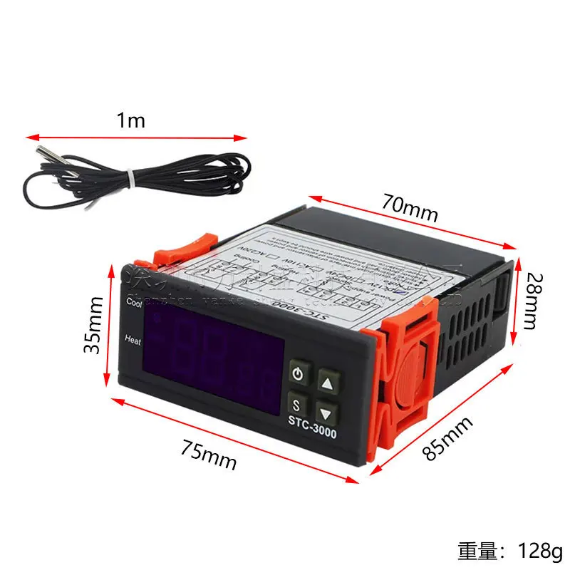

10pcs Stc-3000 Aquarium Incubation Seafood Chiller Electronic Digital Display Temperature Controller Microcomputer Temperature